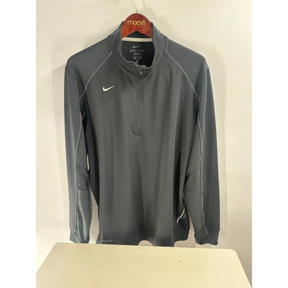 Nike Dri-Fit Therma Long Sleeve 1/4 Zip Pullover Activewear Top Black Size Large - Picture 2 of 7